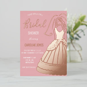 Rose Gold Foil Elegant Dress Bridal Shower