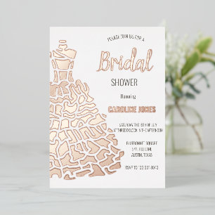 Rose Gold Foil Elegant Dress Bridal Shower