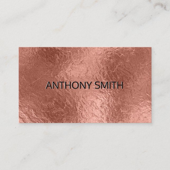Rose Gold Foil | Elegant Metallic Background Business Card (Front)