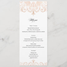 Rose Gold Foil (Faux) Wedding Menu Boho Chic