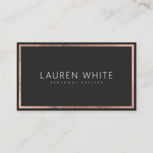 Rose gold foil frame elegant trendy minimal modern business card