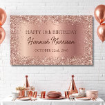 Rose Gold Foil Glitter 18th Birthday Script Banner<br><div class="desc">Celebrate the big 1-8 in style with the Rose Gold Foil Glitter 18th Birthday Script Banner. This dazzling banner combines the elegance of rose gold foil and sparkling glitter to make your 18th birthday party shine. The chic script adds a touch of glamour and excitement, making it the perfect decoration...</div>