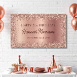 Rose Gold Foil Glitter 21st Birthday Script Banner<br><div class="desc">Add a glamourous touch to a milestone celebration with the Rose Gold Foil Glitter 21st Birthday Script Banner. This banner features stunning rose gold foil and sparkling glitter accents, creating a chic and elegant decoration for any 21st birthday party. The stylish script design brings the perfect combination of sophistication and...</div>