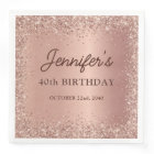 Rose Gold Foil Glitter 40th Birthday Name