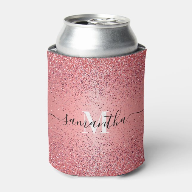 Rose Gold Foil Glitter Can Cooler (Can Front)