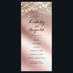Rose Gold Foil Glitter Wedding Programs Programme<br><div class="desc">Soft pink - faux rose gold foil glitter and string of lights romantic wedding programs</div>