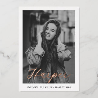 Rose Gold Foil Graduation Announcement