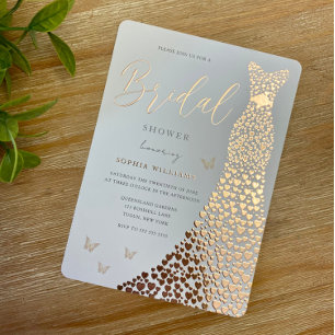 Rose Gold Foil Heart Dress Butterfly Bridal Shower