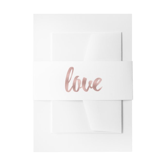 Rose gold foil invitation belly band (Front Example)