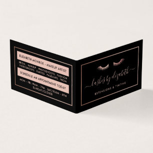 Rose Gold Foil Lashes Beauty Makeup Artist Loyalty Business Card