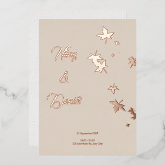 Rose Gold Foil Leaves Aesthetic Shapes Wedding