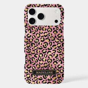 Rose Gold Foil Leopard Print Monogrammed