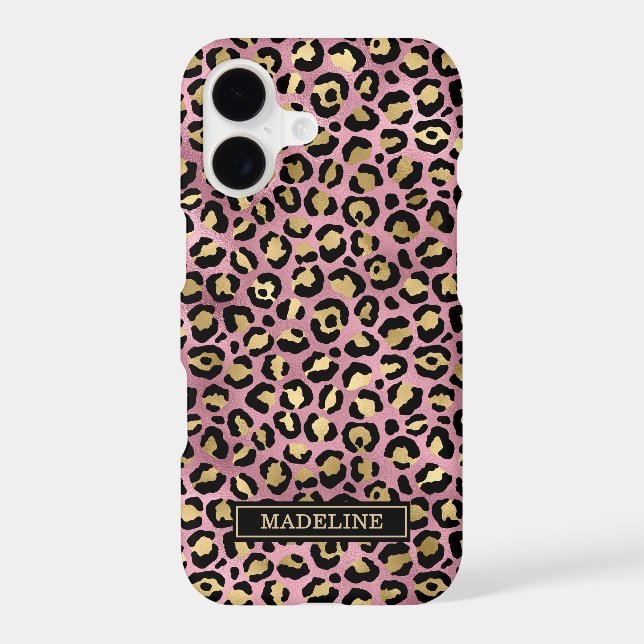 Rose Gold Foil Leopard Print Monogrammed  (Back)
