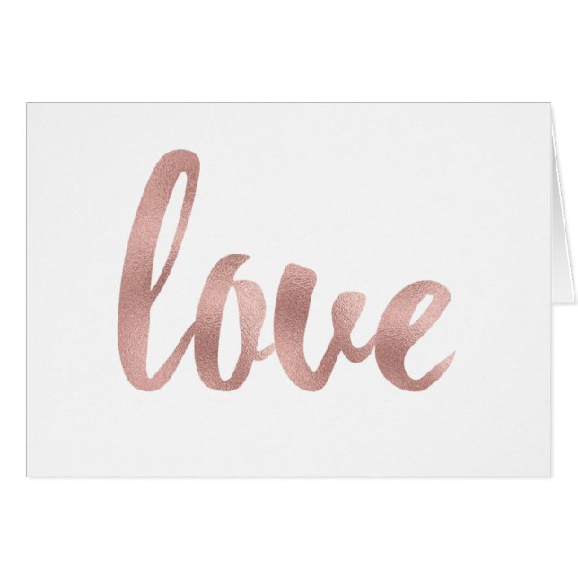 Rose gold foil love cards (Front Horizontal)