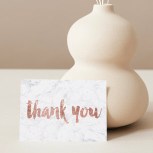 Rose gold foil marble custom thank you wedding