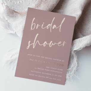 Rose Gold Foil Mauve Dusty Pink Rose Bridal Shower