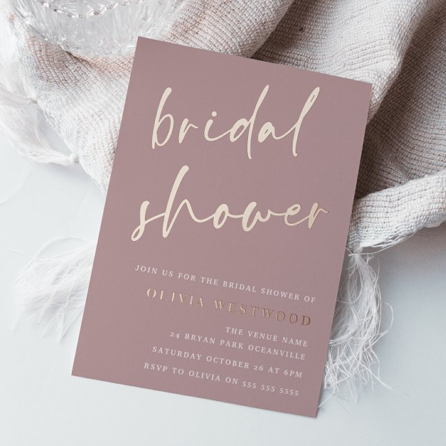 Rose Gold Foil Mauve Dusty Pink Rose Bridal Shower (Creator Uploaded)