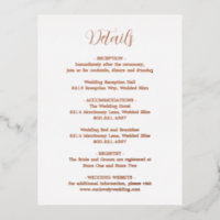 Rose Gold Foil Modern Wedding Enclosure Card