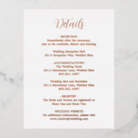 Rose Gold Foil Modern Wedding Enclosure Card
