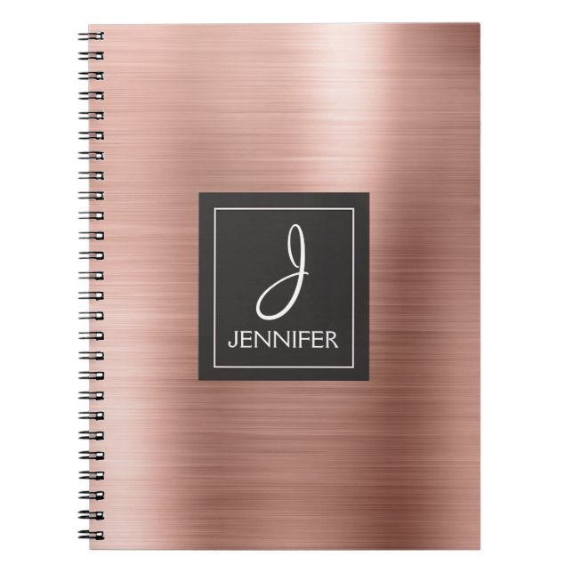 Rose Gold Foil Monogram Notebook (Front)