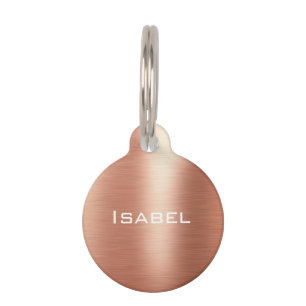 Rose Gold Foil Monogram Personalised Pet Tag