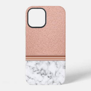 Rose Gold Foil on Marble iPhone 12 Case