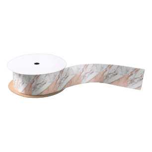 Rose gold foil over marble satin ribbon