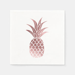 Rose Gold Foil Pineapple Napkins