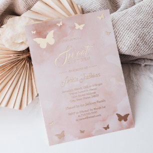 ROSE GOLD FOIL Pink Butterfly Sweet 16 Party