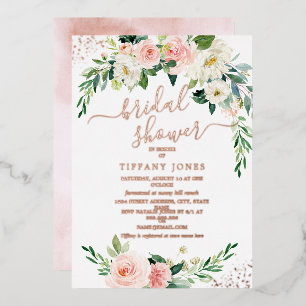 ROSE GOLD FOIL Pink Floral Bridal Shower 