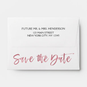 Rose Gold Foil Save the Date Envelopes