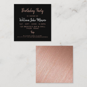 Rose Gold Foil & Script Birthday Party Ticket