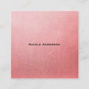 Rose Gold Foil Shine Girly Salon Minimal Chic Glam Square Business Card