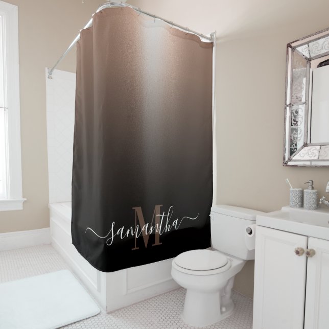 Rose Gold Foil Shower Curtain (In Situ)