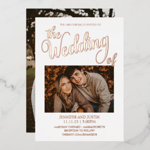 Rose Gold Foil Simplistic 2 Photo Wedding