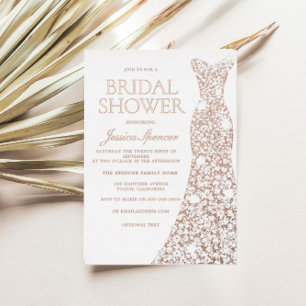 Rose Gold Foil Sparkle Dress Wedding Bridal Shower