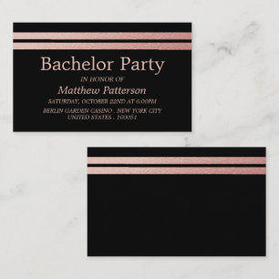 Rose Gold Foil Stripes Bachelor Party Ticket