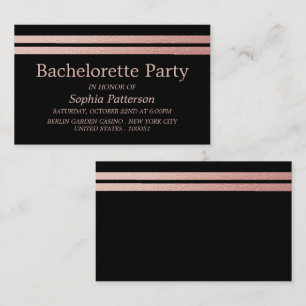 Rose Gold Foil Stripes Bachelorette Party Invite