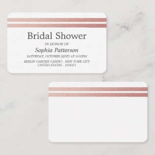 Rose Gold Foil Stripes Bridal Shower Invitation