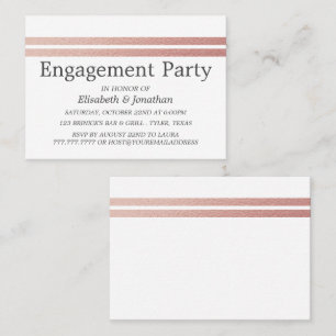 Rose Gold Foil Stripes Engagement Party Invite