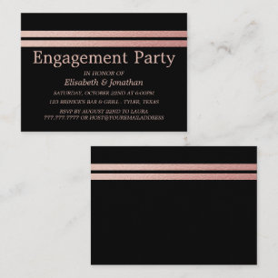 Rose Gold Foil Stripes Engagement Party Invite