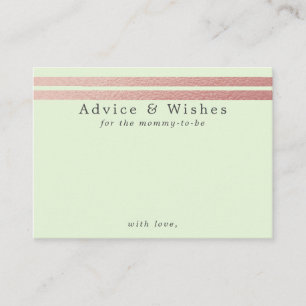 Rose Gold Foil Stripes Mint Green Advice Cards
