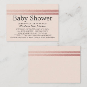 Rose Gold Foil Stripes, Pink Baby Shower Invite
