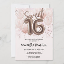 Rose Gold Foil Sweet 16 Bday Balloons Party Pink