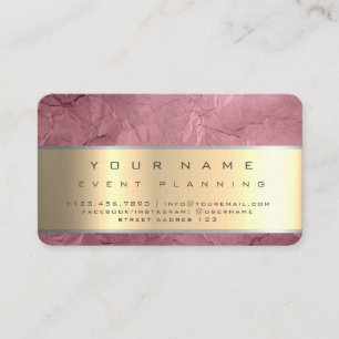 Rose Gold Foil Texture Foil Metal Pink Business Card