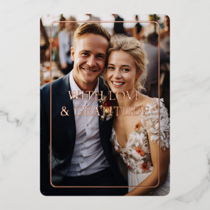 Rose-Gold, Foil, Wedding, 1 Photo "Thank You"