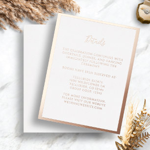 Rose Gold Foil Wedding Enclosure Card
