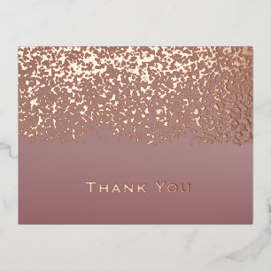 Rose Gold Foil Wedding Thank You  Foil Holiday Postcard