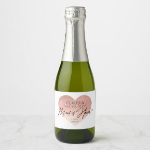 ROSE GOLD FOIL WILL YOU BE MAID OF HONOR? SPARKLING WINE LABEL