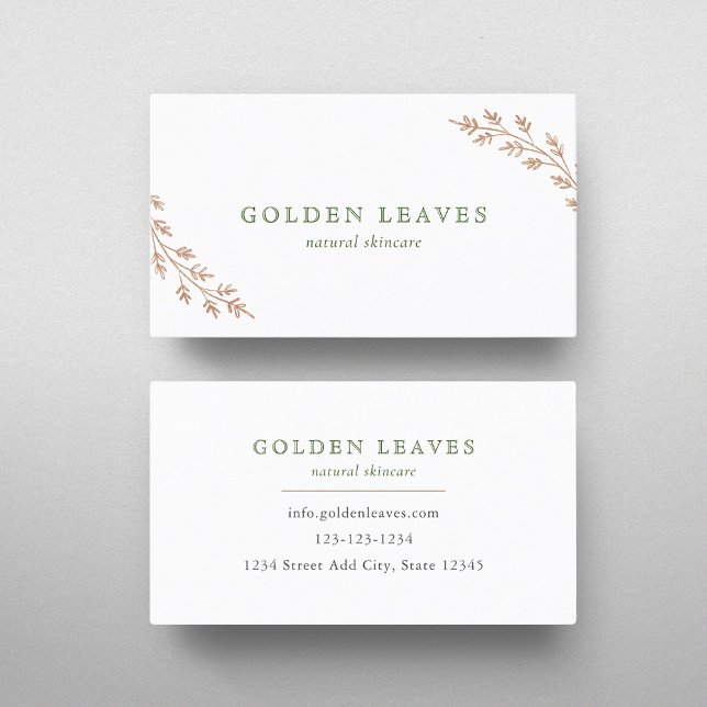 Rose Gold Foliage Business Card (Creator Uploaded)